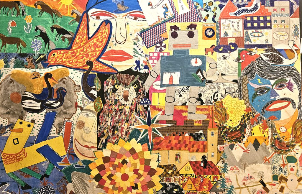Kunstwerk aus Kinderzeichnungen komponiert